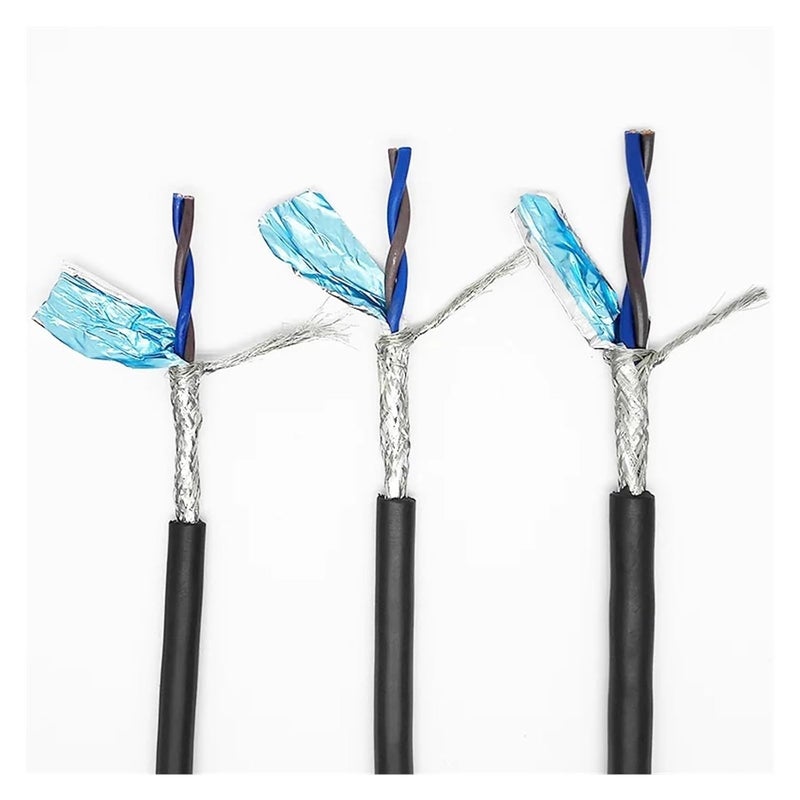 كابل زوج ملتوي محمي 20AWG ثنائي النواة RS485 سلك تحكم بالإشارة سلك طاقة صوتي 20 متر أسود - Image 3