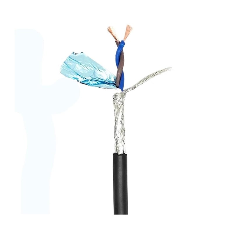 كابل زوج ملتوي محمي 20AWG ثنائي النواة RS485 سلك تحكم بالإشارة سلك طاقة صوتي 20 متر أسود - Image 1