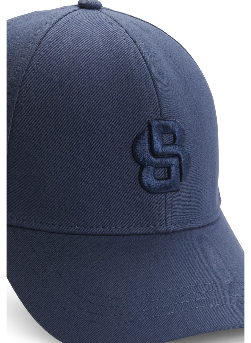 BOSS Cotton-twill cap with embroidered Double B monogram