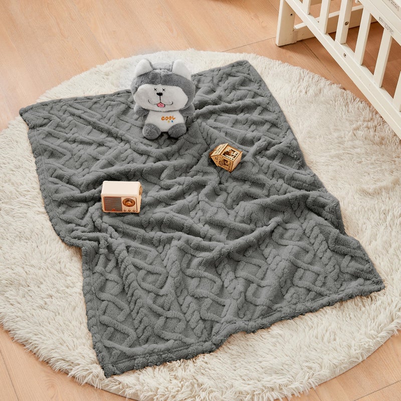 Yurhap Sherpa Fleece Baby Blanket, Ultra Soft Fluffy Premium Baby Blankets for Boys Girls, Cozy Infant Toddler Newborn Receiving Blankets for Crib Stroller 30â€Ã—40â€ (Grey) - Image 5