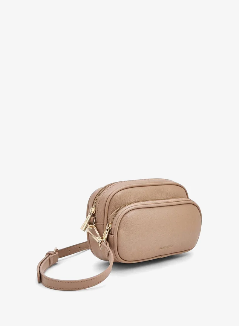 Flora Bella By Shoexpress Solid Crossbody Bag with Detachable Strap