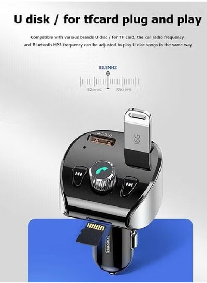 Wireless car mp3 player (JR-CL02)- supports 18W QC3.0 fast charging