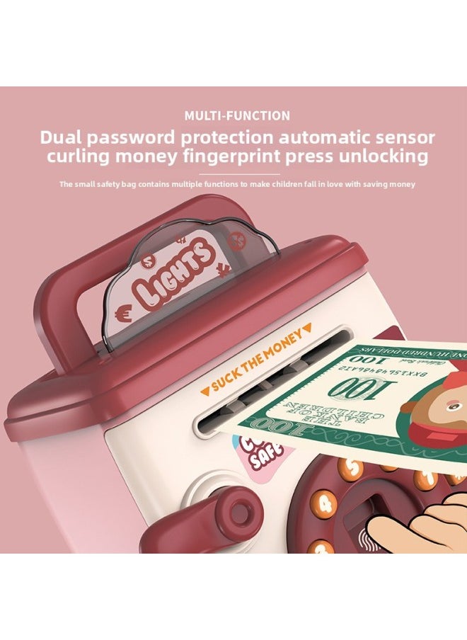 Generic - Direct Sale Cartoon Piggy Bank Children's Creative Toys Password Fingerprint Unlock Voice Banknote Can Be Accessed-Color:Fingerprint Password Fun Piggy Bank - Image 1
