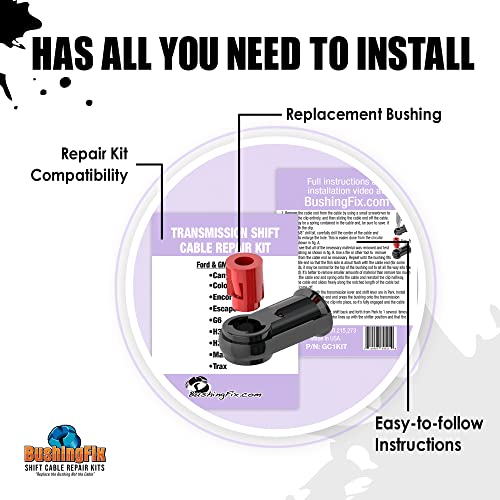 BushingFix.com BushingFix GC1KIT Automatic Transmission Shift Cable Bushing Repair Kit, Transmission Repair Kit for Shift Bushing Fits Buick, Cadillac, Chevy, Ford, GMC, Hummer, Mazda, Mercury, Pontiac and More - Image 2