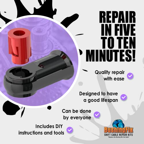 BushingFix.com BushingFix GC1KIT Automatic Transmission Shift Cable Bushing Repair Kit, Transmission Repair Kit for Shift Bushing Fits Buick, Cadillac, Chevy, Ford, GMC, Hummer, Mazda, Mercury, Pontiac and More - Image 3