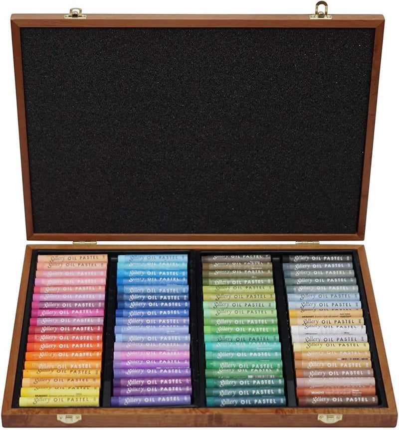 Mungyo Gallery Soft Oil Pastels Wood Box Set of 72 - Assorted Colors - Image 1