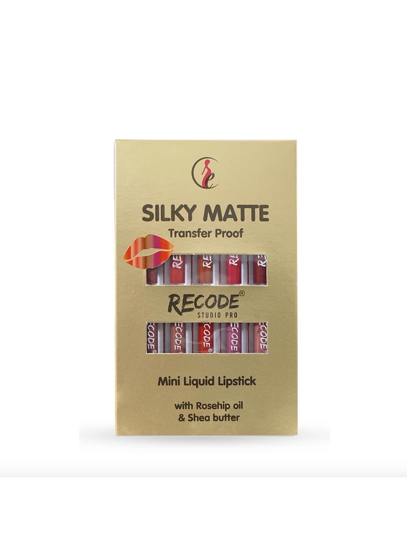Recode Silky Matte Liquid Lipstick Combo Smudge Proof Transfer Proof Long Lasting Rosehip Shea Butter Pack of 10 Gifting Wedding Travel  - Image 1