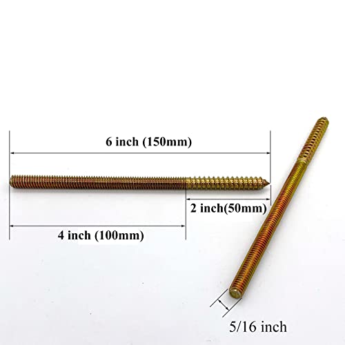 Yoliko 8 Pack 5/16-18 x 6 Inch Hanger Bolts Double Headed Bolts for Furniture Screws 150mm Length - Image 3