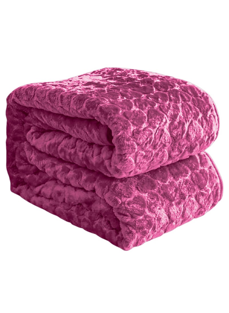 ZAAPPY 220x240cm Super Soft True Love 100 Percent Polyster Home Rest Micro Fleece Hotel Luxury Heart Design Flannel Blanket Lightweight King Size  Cozy Bed Blanket | Soft Comfy Throw Blankets | Winter essentials - Image 1