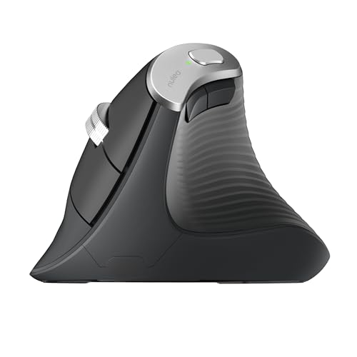 Nulea M510 Vertical Mouse Wireless, Ergonomic Mouse for Comfy Tracking, 3 Adjustable DPI (800-1200-1600), 2.4G Wireless Vertical Mouse with 6 Buttons, Compatible with Windows, Mac OS, Laptop, PC, Grey - Image 1