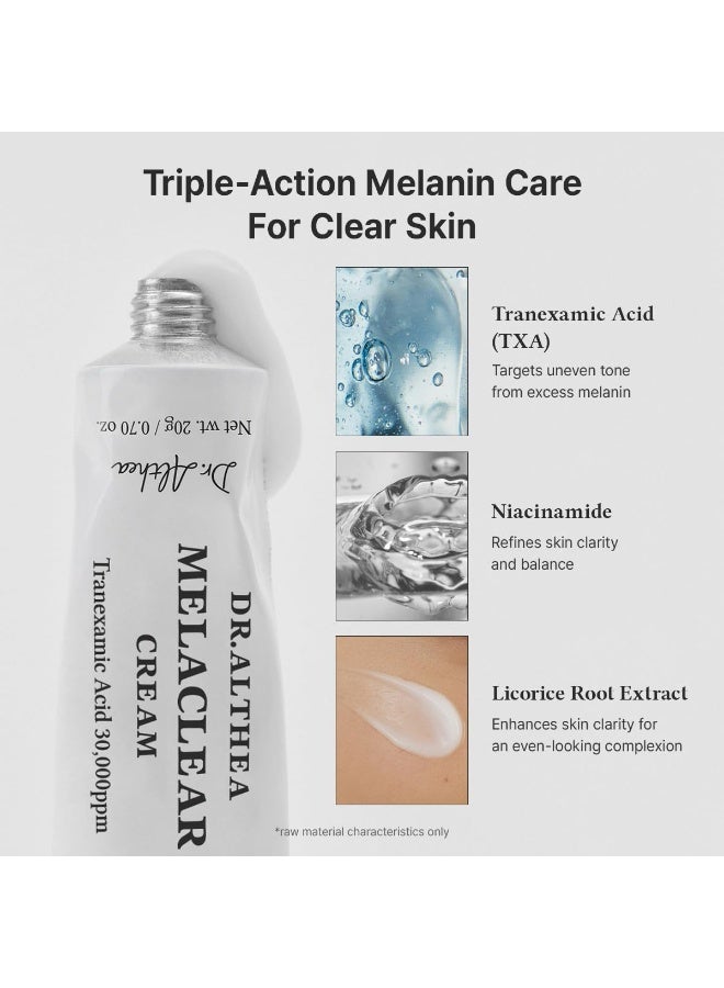 Dr.althea Melaclear Cream | Tranexamic Acid (TXA) & Niacinamide to Help Refine Uneven Skin Tone | Face Moisturizer for Dark Spot & Hyperpigmentation Care | Korean Vegan Skincare, 0.70 Fl Oz - Image 3