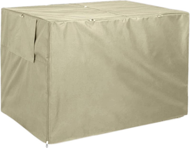 Dog Crate Cover for Wire Kennels, Oxford Cloth Pet Cage Cover with Mesh Window and Zipper, Outdoor Indoor Kennel Cover for Dogs 94x63.5x61cm (Beige) - Image 5
