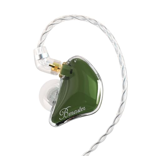 BASN Bmaster in Ear Monitor Headphones for Musicians, Hybrid Triple Drivers Dynamic Earbuds, Sound Isolating Earphones with 2 Detachable MMCX Cables (Olive) - Image 1