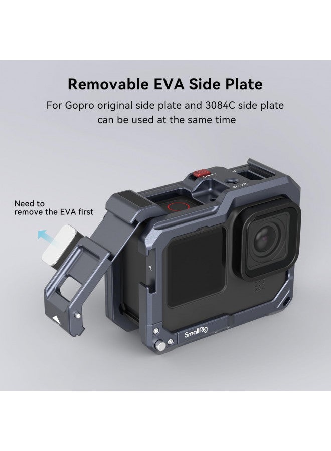 SMALLRIG Hero13 / Hero12 / Hero11 / Hero 10 / Hero 9 Black Cage for GoPro, Compatible with the Lens Filter Max Lens on Camera, with 2 Cold Shoe Mount for Microphone and Led Video Light - 3084C - Image 4