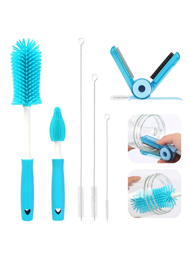Sosmar 6 Pack Water Bottle Cleaner, Stanley Cup Cleaner Brush Kit with Long Silicone Bottle Brush, 3 Size Straw Cleaner Brush, 4 in 1 Bottle Gap Cleaner Tumbler, Sports Water Bottle - Image 1
