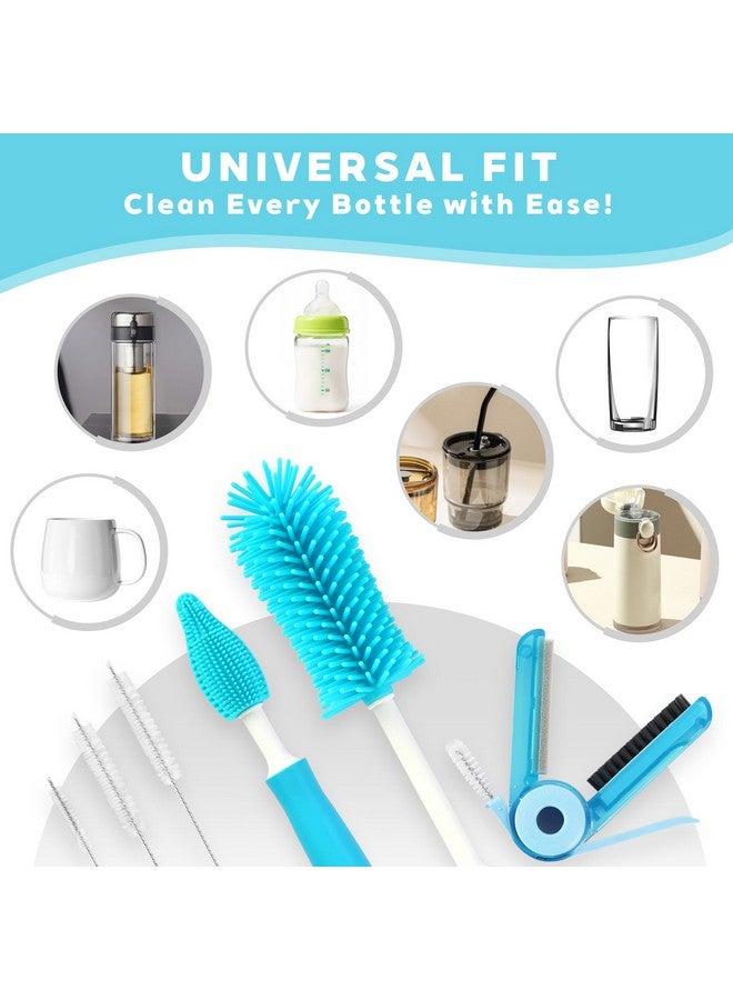 Sosmar 6 Pack Water Bottle Cleaner, Stanley Cup Cleaner Brush Kit with Long Silicone Bottle Brush, 3 Size Straw Cleaner Brush, 4 in 1 Bottle Gap Cleaner Tumbler, Sports Water Bottle - Image 2