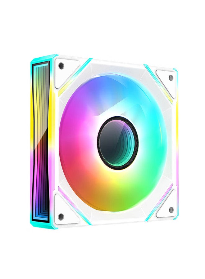 Play Jia Wanjia Lengjing 6plus Argb White Reverse Fan, Case Cooling 12cm Fan, Rgb Synchronization, 5v 3-pin Argb Pwm Temperature Control Speed Adjustment - Image 4