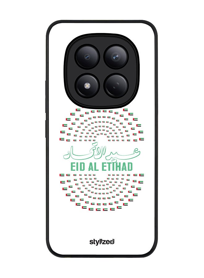 For Xiaomi Redmi Note 15 Pro 4G Case,Slim fit Camera Protection, Shockproof Thin Phone cover  - Eid Al Etihad National Day Poster Design White