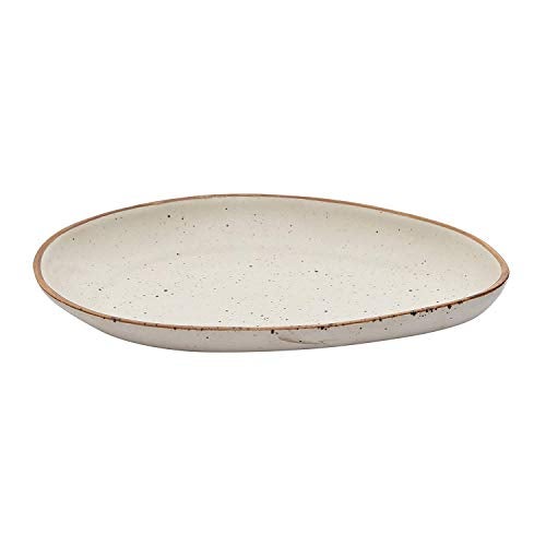Miah Decor Md-302 Stoneware Handcrafted Ceramic Matt Finish Stoneware Oval Platter, 10 Inch X 7.5 Inch, Offwhite, Microwave Safe, Freezer Safe, Dishware Safe Serveware Platter - Image 5