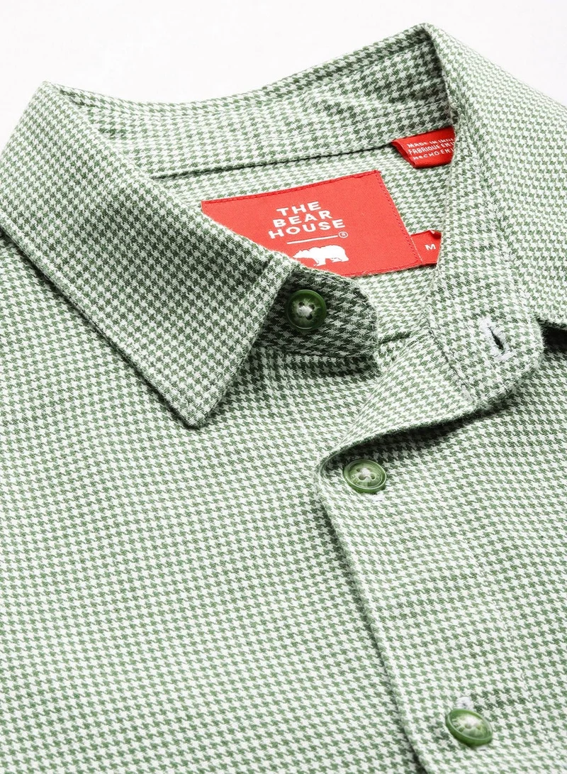 THE BEAR HOUSE  Men's Cotton Shirt | Casual & Formal Long Sleeve Slim Fit | Classic Button-Down, Office & Everyday Wear, Comfortable & Breathable Fabric for Men | Best Price UAE