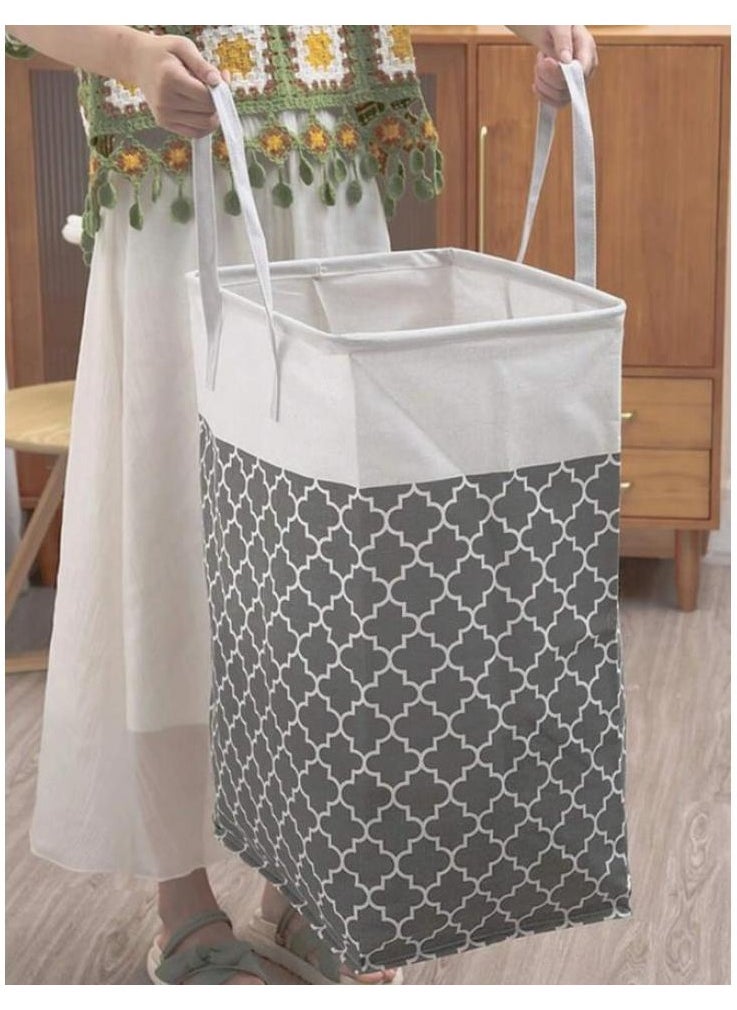 2 Pcs Large Collapsible Laundry Bags Laundry Baskets Portable Travel Foldable Hamper with Easy Carry Handles Freestanding Clothes Hampers for Laundry Bedroom, Dorm, Clothes, Towels, (100L/55*32*60)