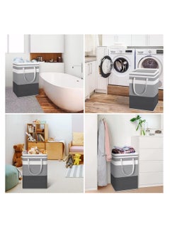 AIWANTO 2 Pcs Large Collapsible Laundry Bags Laundry Baskets Portable Travel Foldable Hamper with Easy Carry Handles Freestanding Clothes Hampers for Laundry Bedroom, Dorm, Clothes, Towels, (100L/55*32*60)  - Image 5