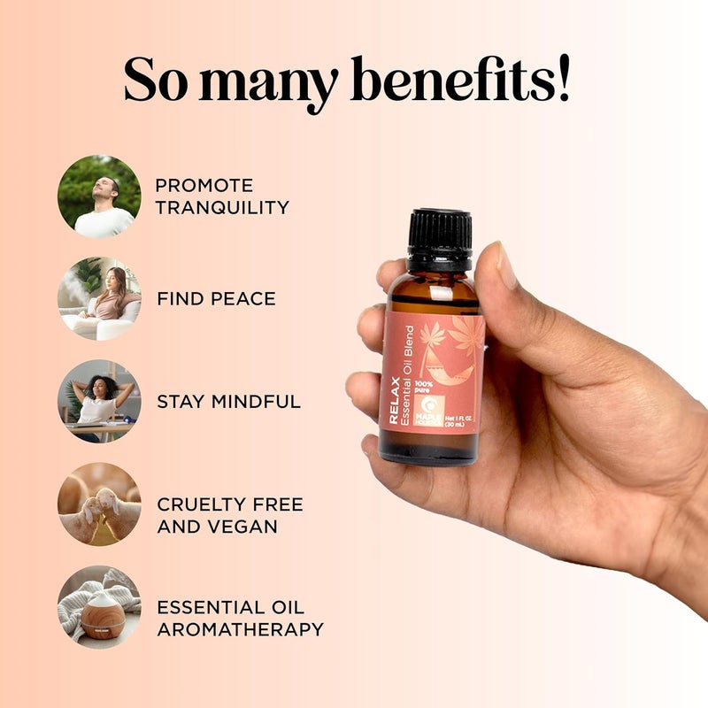 Relaxing Essential Oil Blend for Diffuser - Aromatherapy Blend of Essential Oils for Diffusers for Home and Travel Stress Support with Lavender Geranium Roman Chamomile and Ylang Ylang Diffuser Oils - Image 3