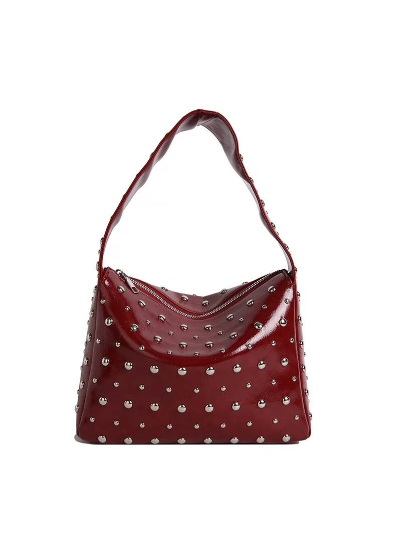 شي إن حقيبة كتف أنيقة وفريدة من نوعها مرصعة بالمسامير للنساء - Image 1