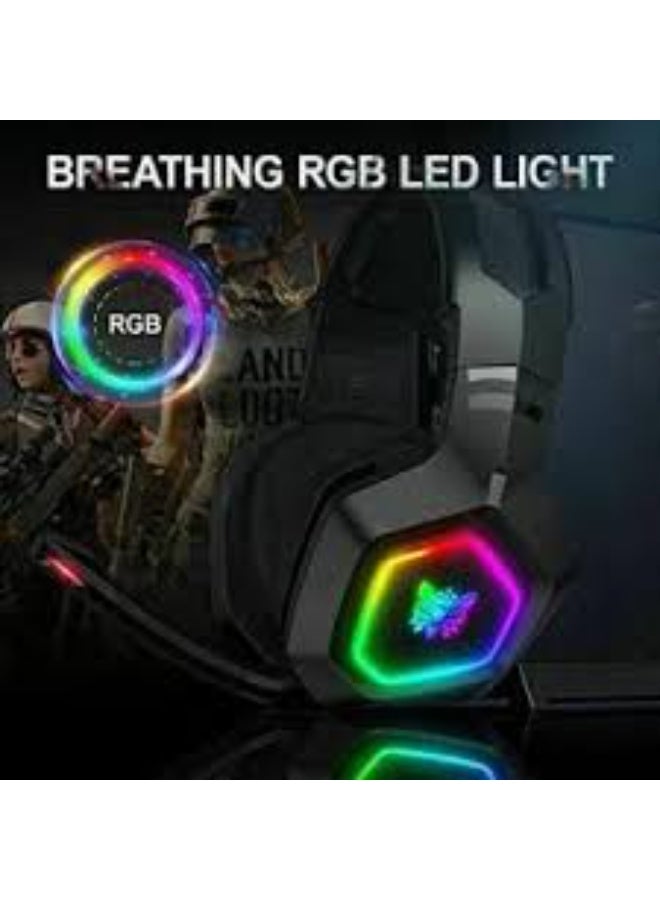 K10 Gaming Headset with Surround Sound Pro Noise Canceling Gaming Headphones, High-Performance Mic & RGB LED Light, Comfortable Over-Ear Design, Perfect for PC, Xbox, PlayStation, Mobile Gaming – Immersive Audio Experience - Image 3