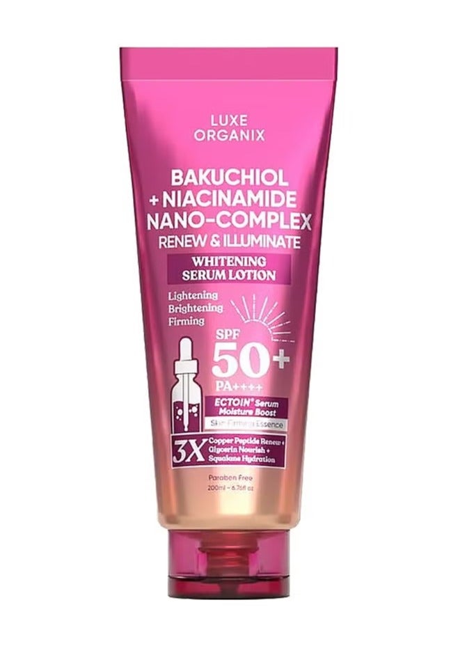 LUXE ORGANIX Bakuchiol + Niacinamide Nano-Complex Serum Lotion SPF 50 200ml