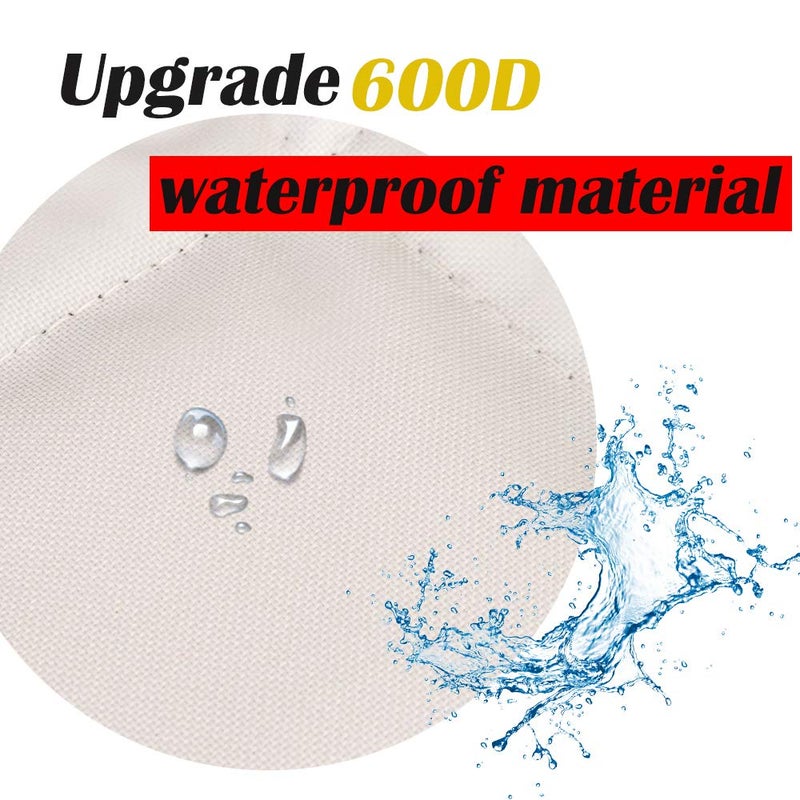 funbliss car seat Protector for Child car seat Beige Thick Padding Carseat Kick Mat with Organizer Pockets,Waterproof 600D Fabric,Vehicle Dog Cover Pad for SUV Sedan Leather Seats - Image 4