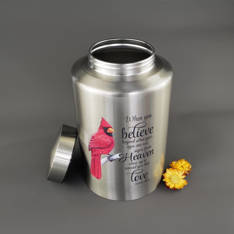 CHIEMOT Up To 220 Lbs Large Cremation Urns For Adult Human Ashes  Decorative Urn For Male Female Ashes With Velvet Bag(Cardinal) - Image 3