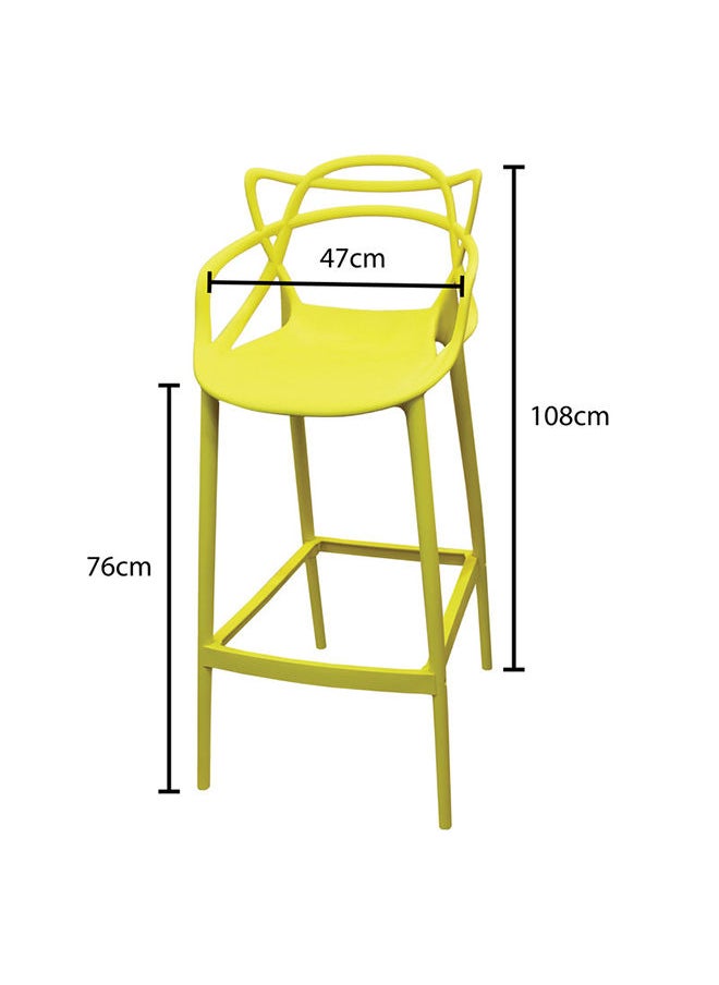 JILPHAR FURNITURE Molded High Bar Dining Chair Yellow  - Image 2