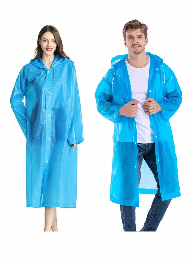 Y&D Raincoat Rain Ponchos for Adults Women Men - 1 Pack Reusable EVA Clear Portable Coats Lightweight Jackets with Hood, Packable Poncho Adult Hood  - Image 1