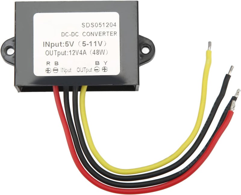محول تعزيز DC DC 5V من 5 إلى 11V مدخل إلى 12V مخرج 4A منظم جهد DC - كفاءة تحويل 96 بالمائة - غلاف مقاوم للصدمات ومحكم الإغلاق بالكامل - Image 1