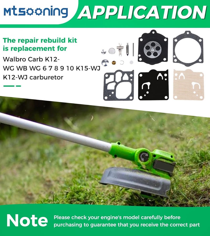 Mtsooning Carburetor Repair Rebuild Kit Replacement for Walbro Carb K12-WG WB WG 6 7 8 9 10 K15-WJ K12-WJ, Husqvarna 3120XP & 3120 272 268 61 MS660 066 - Image 5