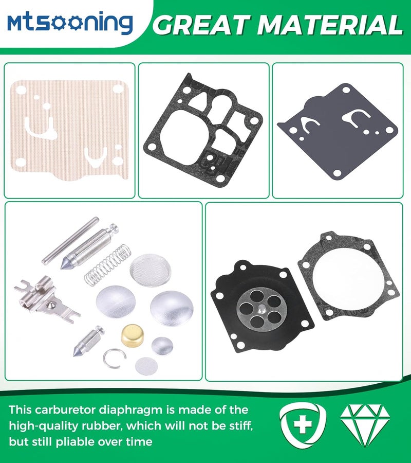Mtsooning Carburetor Repair Rebuild Kit Replacement for Walbro Carb K12-WG WB WG 6 7 8 9 10 K15-WJ K12-WJ, Husqvarna 3120XP & 3120 272 268 61 MS660 066 - Image 3