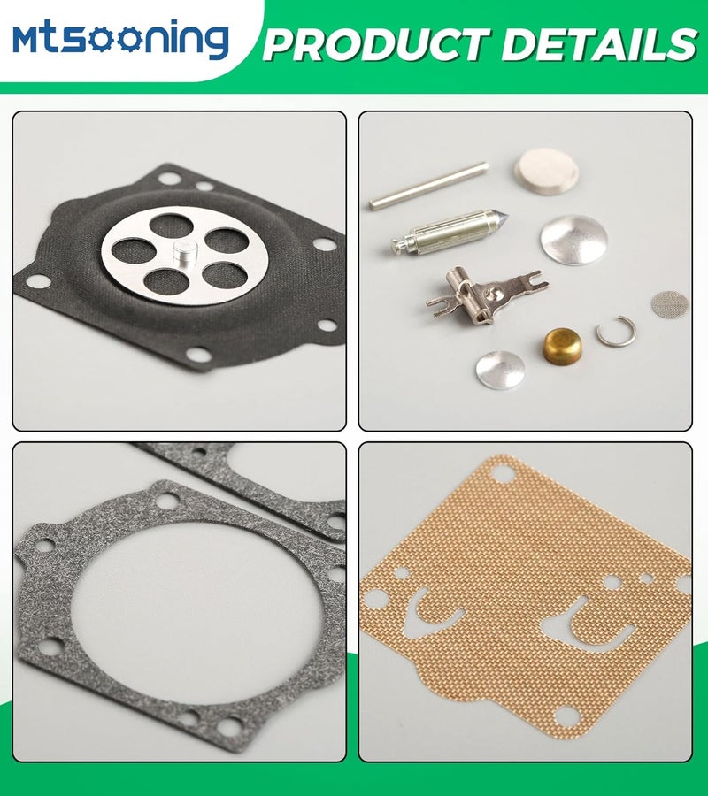 Mtsooning Carburetor Repair Rebuild Kit Replacement for Walbro Carb K12-WG WB WG 6 7 8 9 10 K15-WJ K12-WJ, Husqvarna 3120XP & 3120 272 268 61 MS660 066 - Image 2