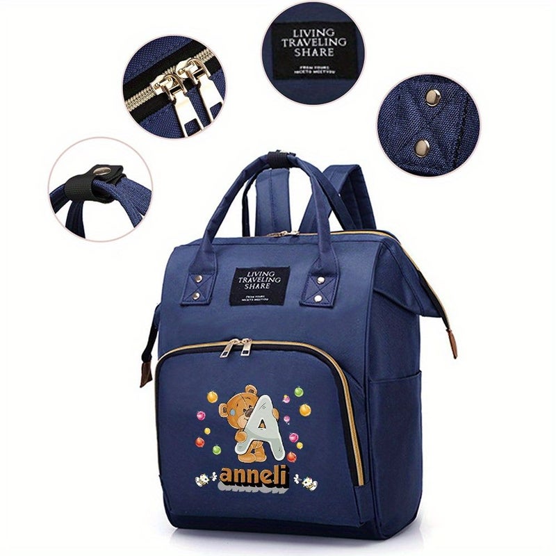 Personalized Custom Large Capacity Mommy Backpack Diaper Bag Travel Essentials Nursing Bottle Organizer Nappy Bags For Women - Image 3