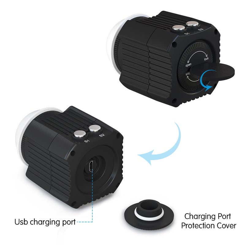 Loquat Mini Rechargeable LED Underwater 60M Waterproof IPX8 Light Black - Image 2