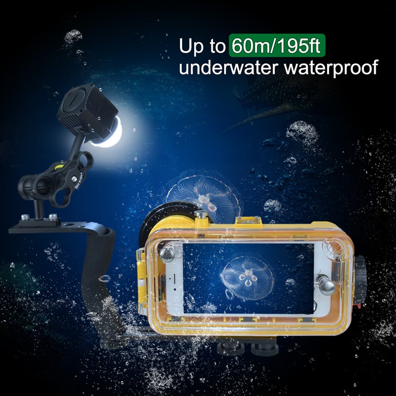 Loquat Mini Rechargeable LED Underwater 60M Waterproof IPX8 Light Black - Image 3