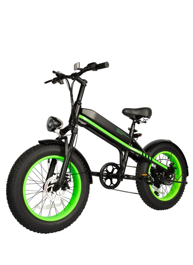 Generic Adult Electric Bicycle S5 20x4inch Fat Tire E-bike Steel Frame 7 Speed 350W Motor 36V 10.4Ah Battery e-bike Electric Mountain Bike  - Image 1