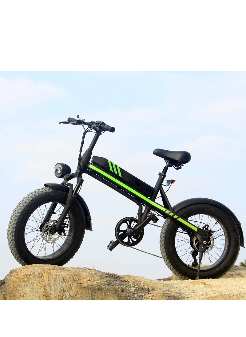 Generic Adult Electric Bicycle S5 20x4inch Fat Tire E-bike Steel Frame 7 Speed 350W Motor 36V 10.4Ah Battery e-bike Electric Mountain Bike  - Image 3
