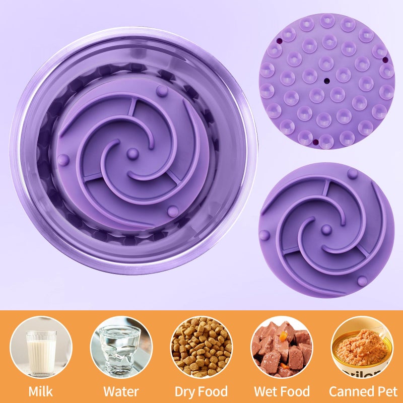 Bestalk Slow Feeder Dog Bowls Insert, Bestalk Soft Silicone Slow Eating Feeder Insert with Suction Cups for Small, Medium and Large Dogs, Fit into Basic and Elevated Bowls - Image 5