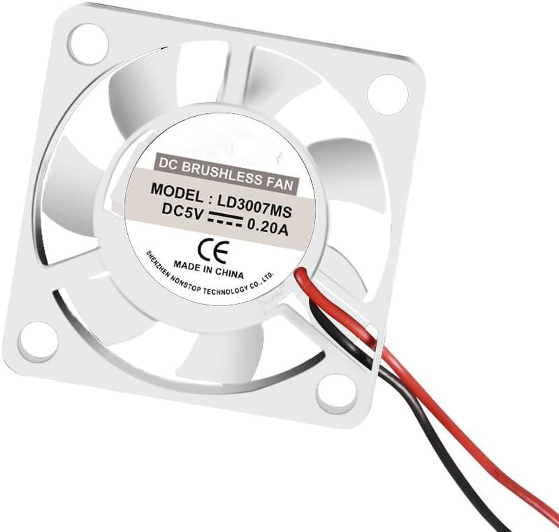 DORHEA 2PCS 30x30x7mm Cooling Fan for Raspberry Pi - 3007 Brushless CPU Fan 3.3V 5V for Pi 4 Model B, 3 B+, 2, 1 B+, RetroFlag NESPI Case - Image 2