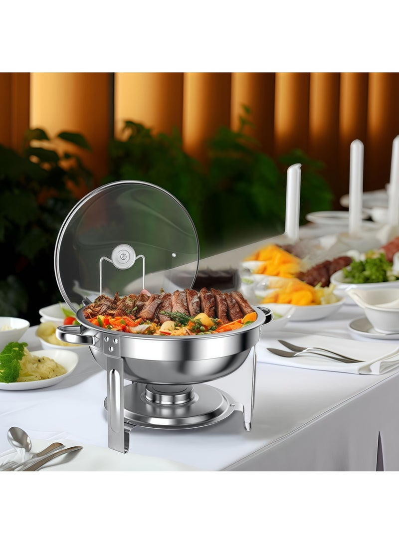 JINFANLI Chafing Dishes for Buffet Set: 100% Pre-installed Chafers for Catering - Round Chafing Dish Buffet Set with Lids | Chafers and Buffet Warmers Sets | Serving Food Warmer | Chafers Servers Sets - Image 5