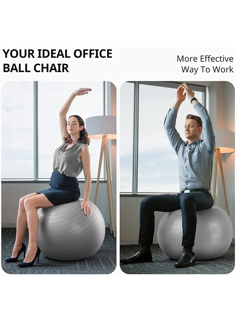 SYOSI Exercise Gym Ball 55cm Extra Thick Swiss Ball | with - Quick Pump - Birthing Ball for - Yoga-Pilates - Fitness - Physical Therapy - Pregnancy & Labour  - Image 2