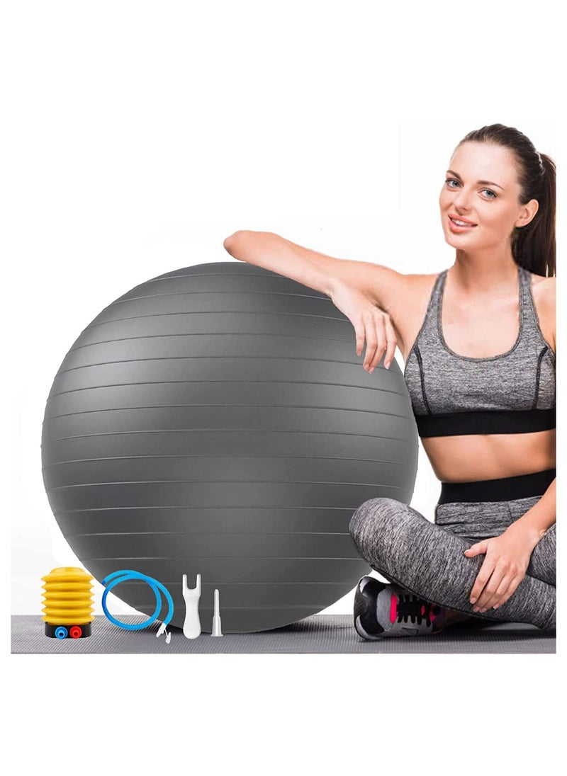 SYOSI Exercise Gym Ball 55cm Extra Thick Swiss Ball | with - Quick Pump - Birthing Ball for - Yoga-Pilates - Fitness - Physical Therapy - Pregnancy & Labour  - Image 1