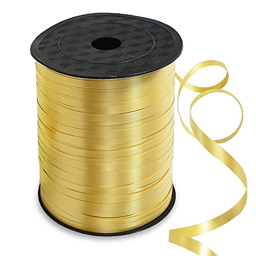 TONIFUL 500 Yards Curling RibbonBalloon RibbonBalloon String for ArtCraft DecorGift WrappingRibbons and Bows for Christmas New Year Birthday Gifts Supplies Gold