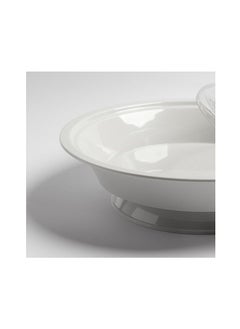 Master Gold Serving Dates & Fruits & Folk Food Dish Made Of Premium Melamine & Safe Healthy With Clear Cover From Unbreakable Acrylic | White Tamria With Transparent Lid Multi Size (30cm)  - Image 3